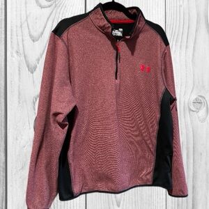 Under Armour Men's Red Quarter-Zip Performance Sweater active cold gear loose L
